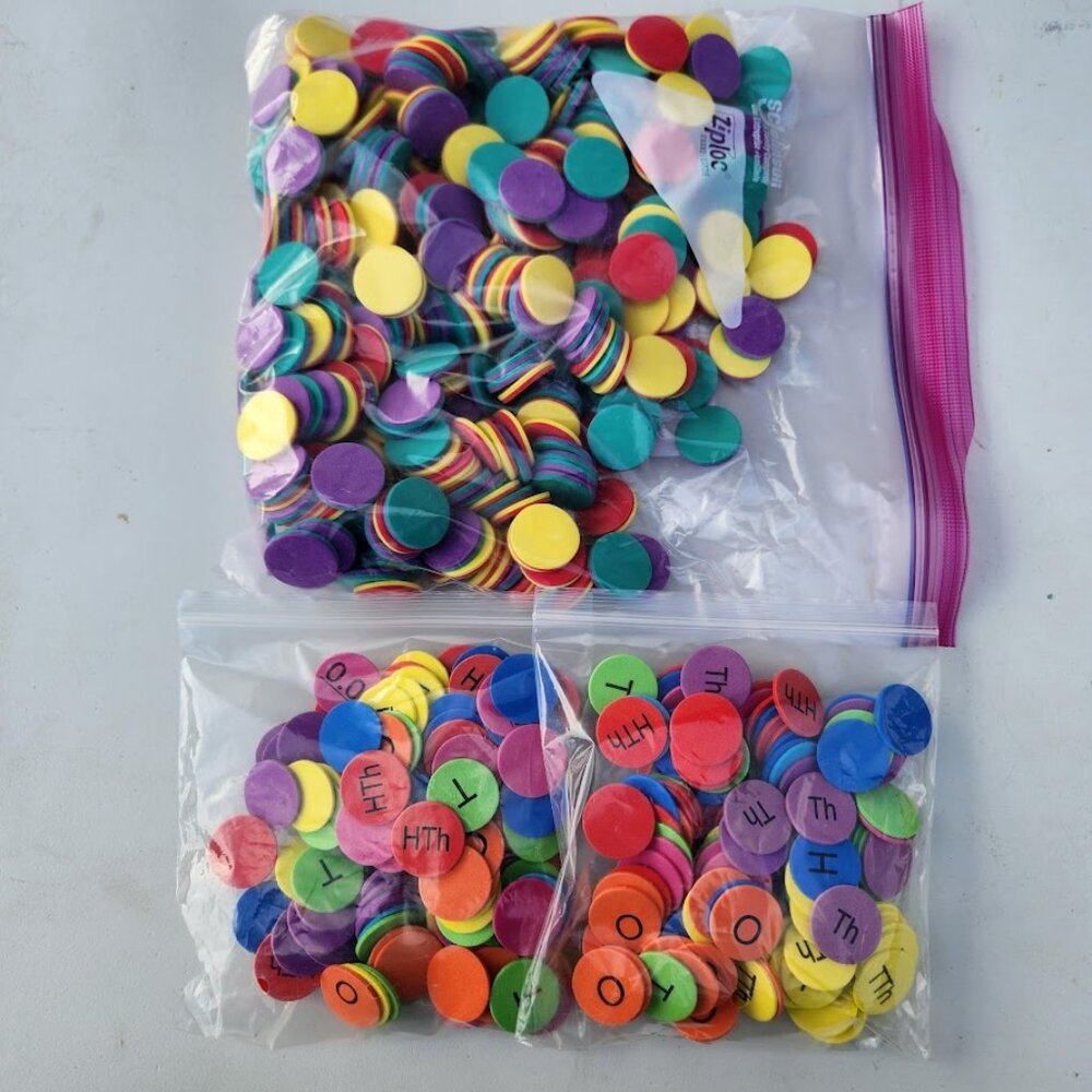 Lakeshore Foam Place Value Disks Discs Counters Educational Math Manipulatives T